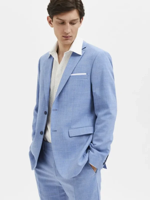 Jakkesæt & Blazers>SELECTED SLIM FIT ENKELTRADET BLAZER Blue