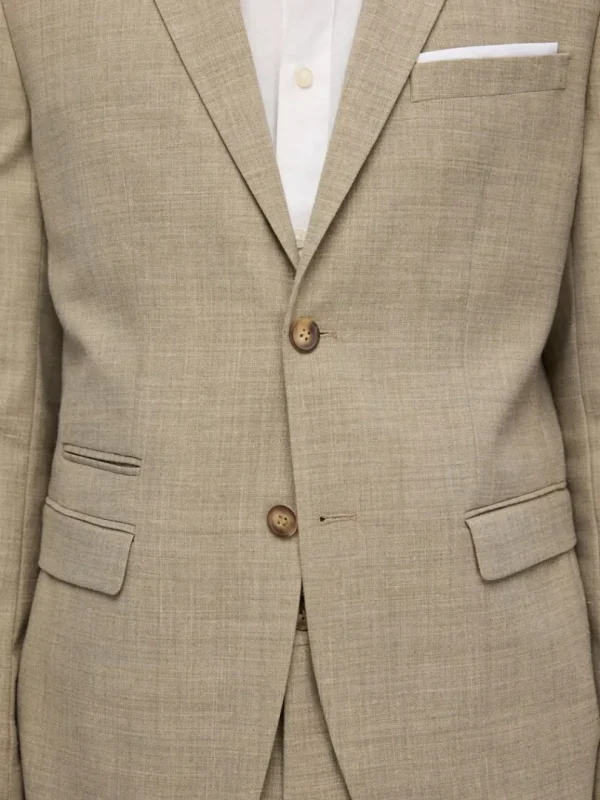 Jakkesæt & Blazers>SELECTED SLIM FIT ENKELTRADET BLAZER Beige
