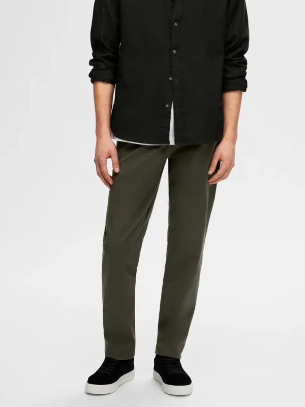 Bukser>SELECTED 175 SLIM FIT FLEX CHINOS Green
