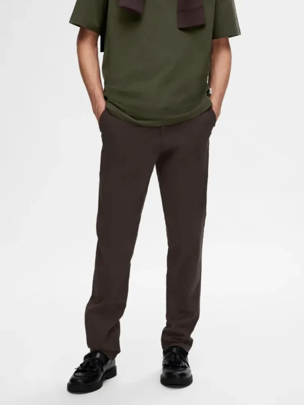 Bukser>SELECTED 175 SLIM FIT FLEX CHINOS Brown