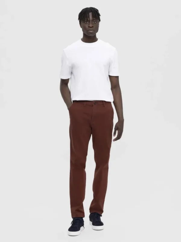 Bukser>SELECTED 175 SLIM FIT FLEX CHINOS Brown