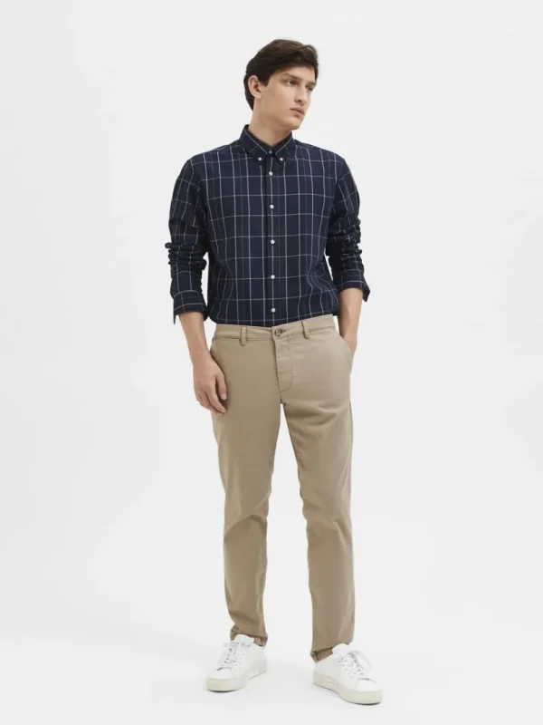 Bukser>SELECTED 175 SLIM FIT FLEX CHINOS Brown