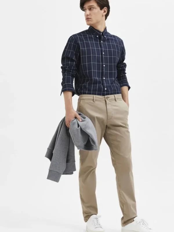 Bukser>SELECTED 175 SLIM FIT FLEX CHINOS Brown