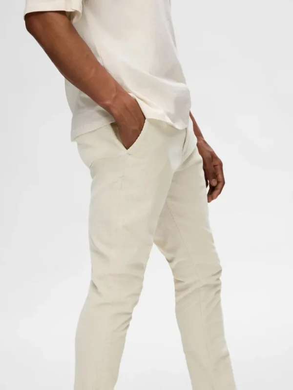 Bukser>SELECTED 175 SLIM FIT FLØJLSBUKSER Beige