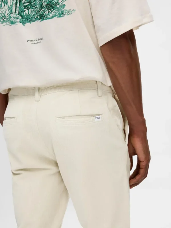 Bukser>SELECTED 175 SLIM FIT FLØJLSBUKSER Beige