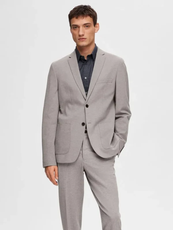 Jakkesæt & Blazers>SELECTED SLIM FIT JERSEY BLAZER Grey