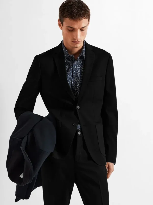 Jakkesæt & Blazers>SELECTED SLIM FIT JERSEY BLAZER Black