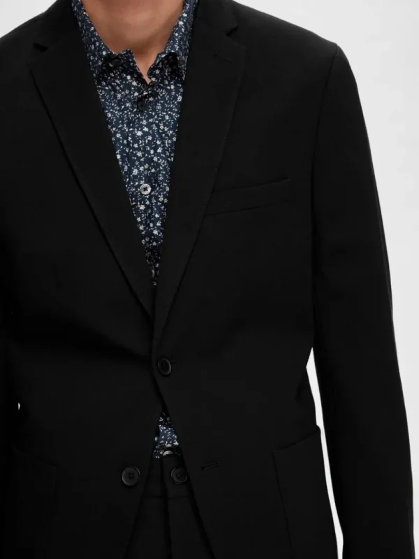 Jakkesæt & Blazers>SELECTED SLIM FIT JERSEY BLAZER Black