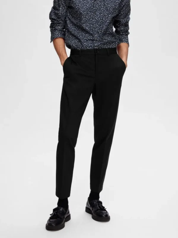 Bukser>SELECTED SLIM FIT JERSEY HABITBUKSER Black