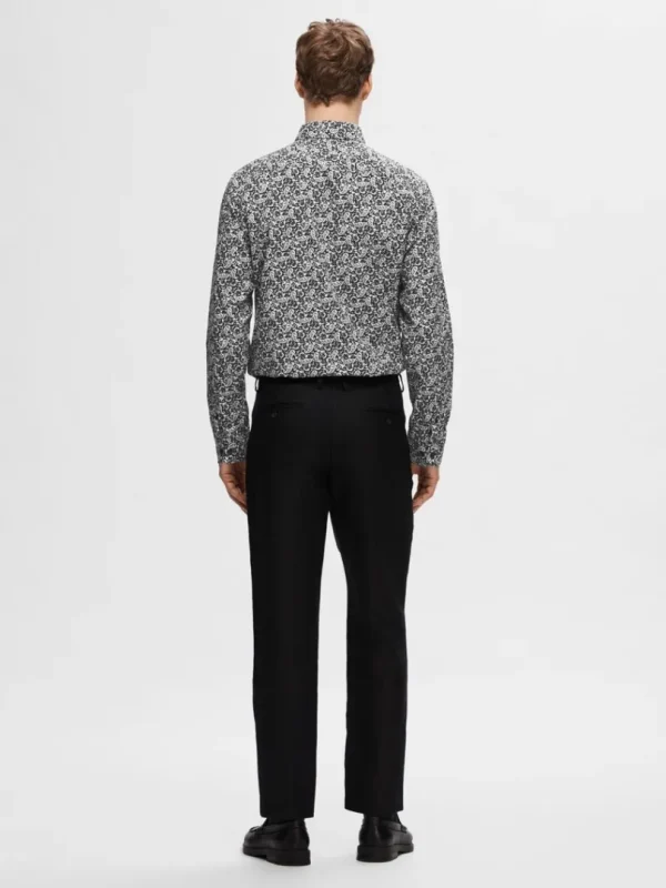 Skjorter>SELECTED SLIM FIT PRINTET SKJORTE Black
