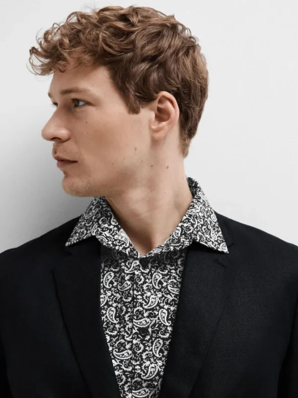 Skjorter>SELECTED SLIM FIT PRINTET SKJORTE Black
