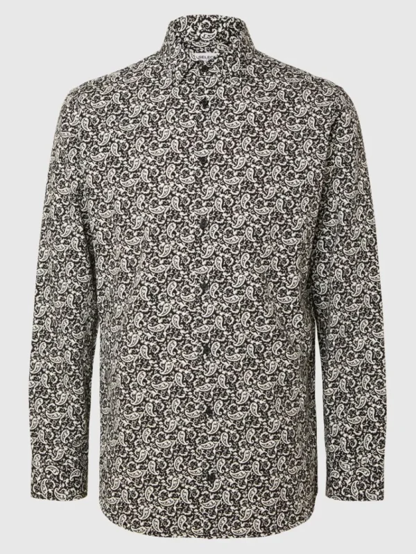 Skjorter>SELECTED SLIM FIT PRINTET SKJORTE Black