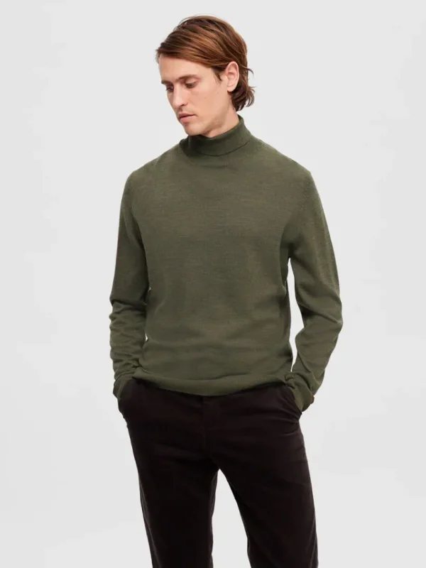 Strik>SELECTED SLIM FIT RULLEKRAVE Green