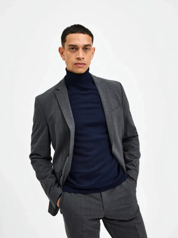 Strik>SELECTED SLIM FIT RULLEKRAVE Blue