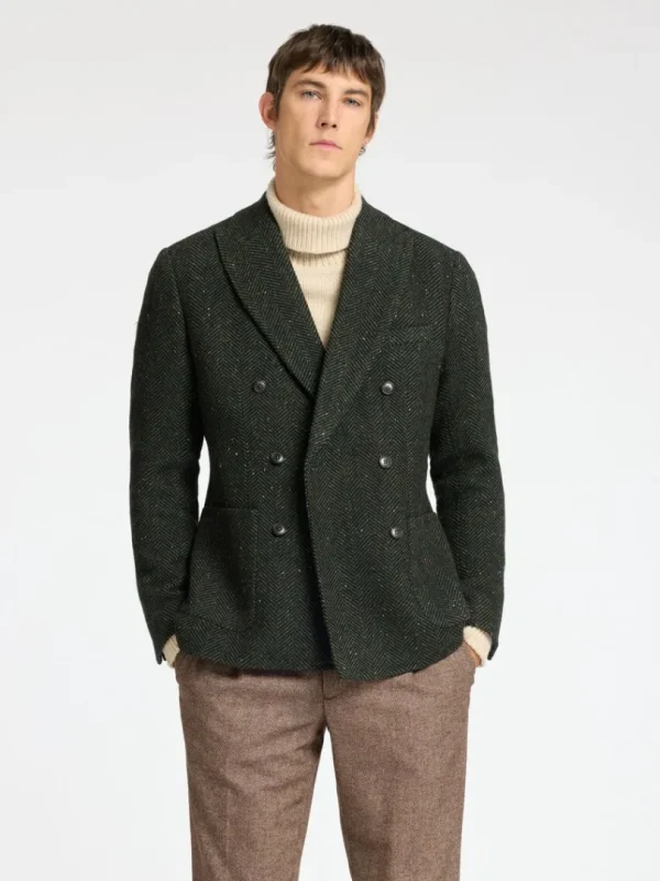 Jakkesæt & Blazers>SELECTED SLIM FIT SILDEBEN DOBBELTRADET BLAZER Green