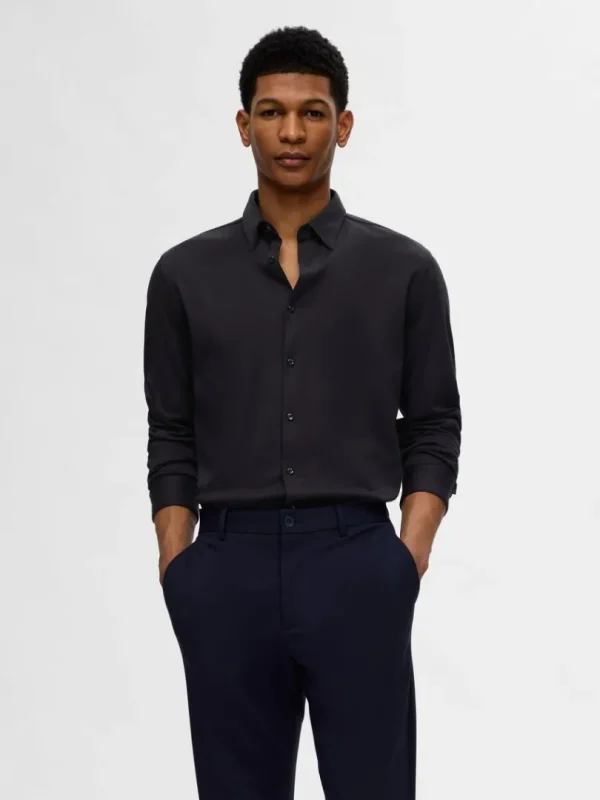 Skjorter>SELECTED SLIM FIT SKJORTE Black