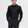 Skjorter>SELECTED SLIM FIT SKJORTE Black