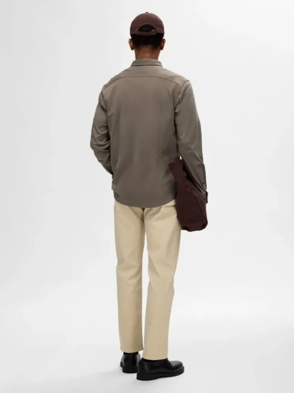 Skjorter>SELECTED SLIM FIT SKJORTE Brown