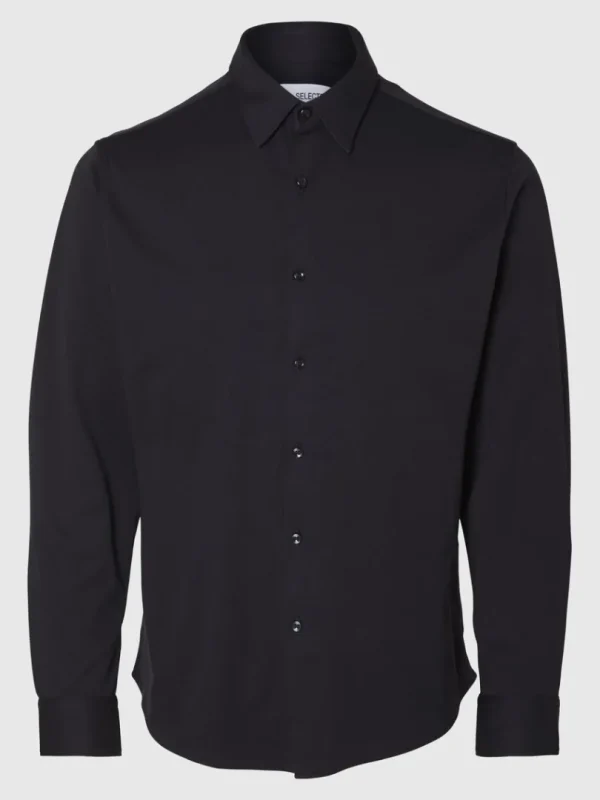 Skjorter>SELECTED SLIM FIT SKJORTE Black