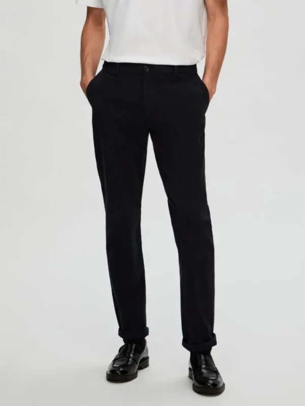 Bukser>SELECTED 175 SLIM FIT STRUKTURERET CHINOS Blue