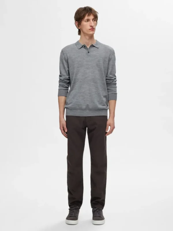 Bukser>SELECTED 175 SLIM FIT STRUKTURERET CHINOS Brown