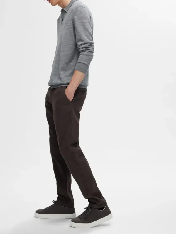 Bukser>SELECTED 175 SLIM FIT STRUKTURERET CHINOS Brown