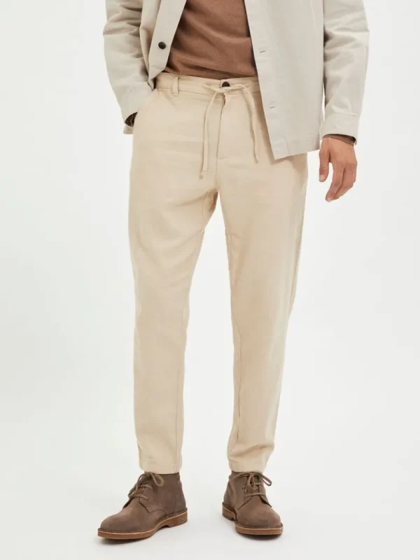 Bukser>SELECTED SLIM FIT TAPERED BUKSER Beige
