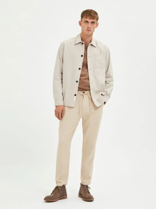 Bukser>SELECTED SLIM FIT TAPERED BUKSER Beige