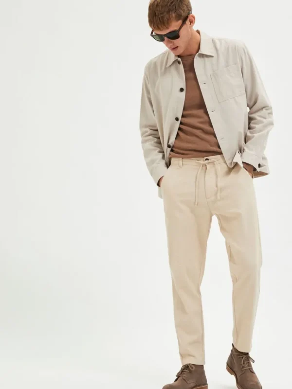 Bukser>SELECTED SLIM FIT TAPERED BUKSER Beige