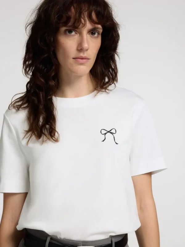 T-shirts>SELECTED SLØJFE-PRINT BOXY FIT T-SHIRT White