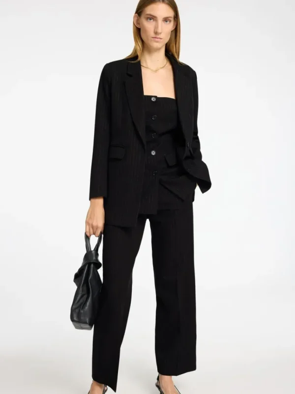 Jakkesæt & Blazers>SELECTED SØLV-NÅLESTRIBE OVERSIZED BLAZER Black