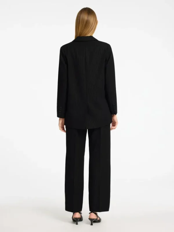 Jakkesæt & Blazers>SELECTED SØLV-NÅLESTRIBE OVERSIZED BLAZER Black