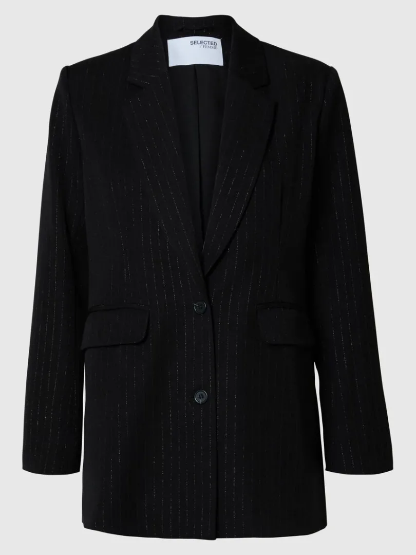 slvnlestribe_oversized_bl_5.webp Jakkesæt & Blazers>SELECTED SØLV-NÅLESTRIBE OVERSIZED BLAZER Black