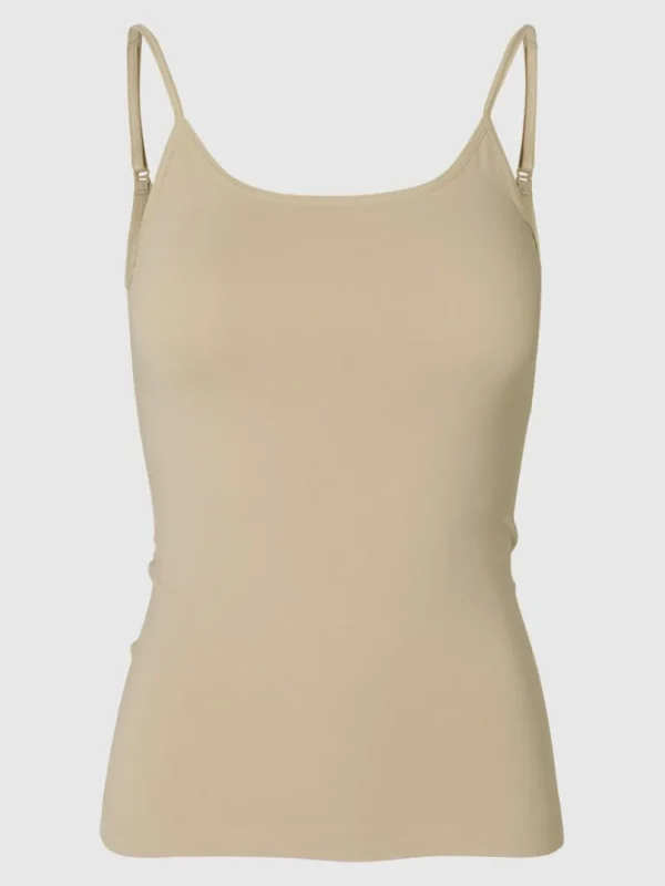 Toppe Og Bluser>SELECTED SØMLØS SHAPEWEAR TOP Brown