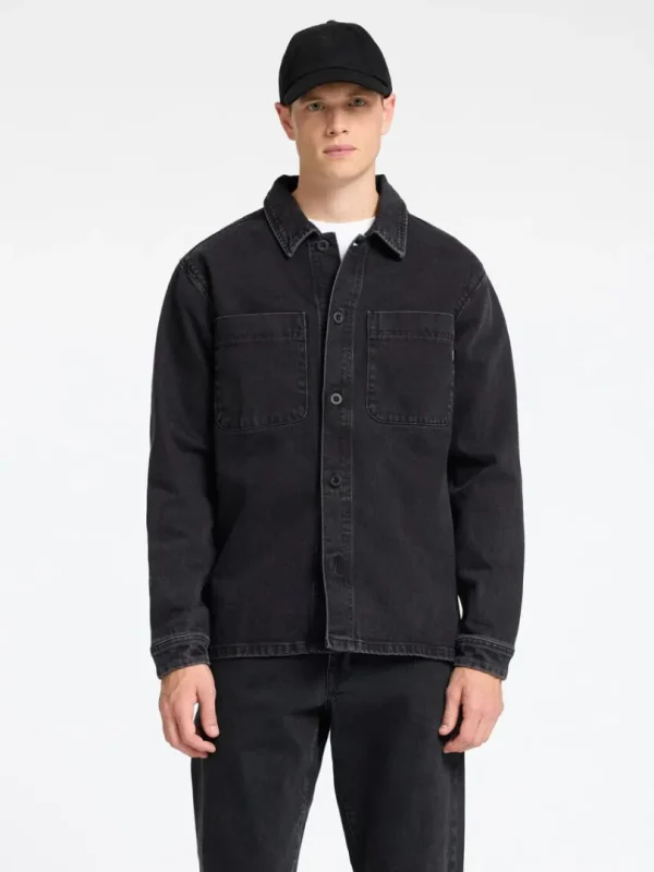 Overtøj | Skjorter>SELECTED SORT DENIM OVERSHIRT Black