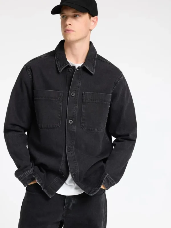 Overtøj | Skjorter>SELECTED SORT DENIM OVERSHIRT Black
