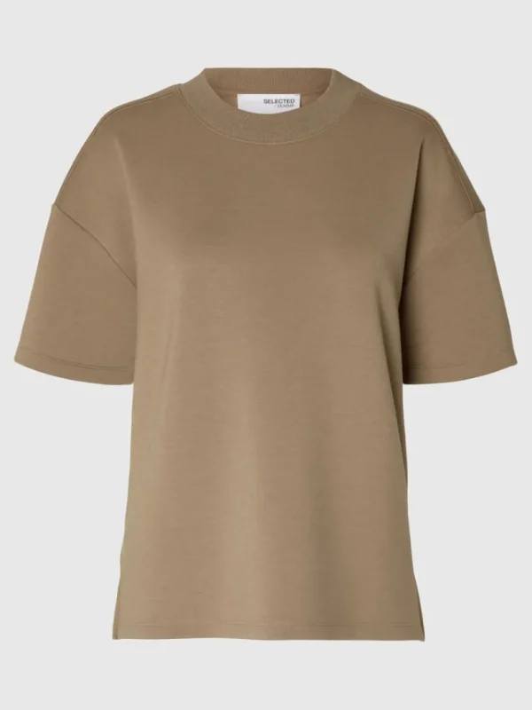 T-shirts>SELECTED STÅKRAVE T-SHIRT Brown