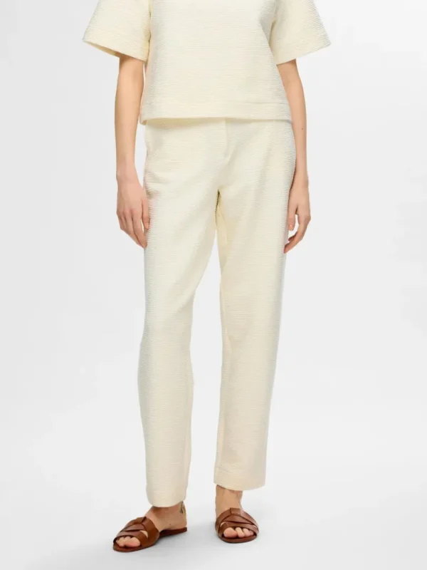 Bukser>SELECTED STRAIGHT FIT BUKSER White