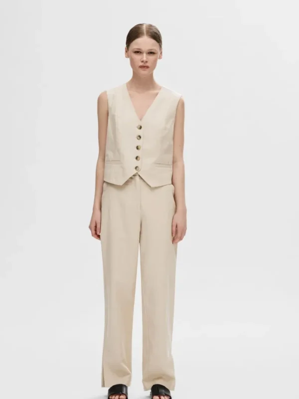 Bukser | Jakkesæt & Blazers>SELECTED STRAIGHT FIT BUKSER Beige