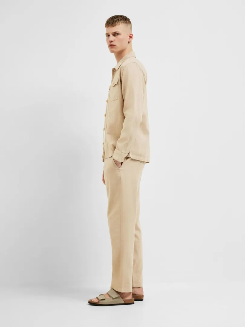 straight_fit_bukser_3-4.webp Bukser>SELECTED STRAIGHT FIT BUKSER Beige