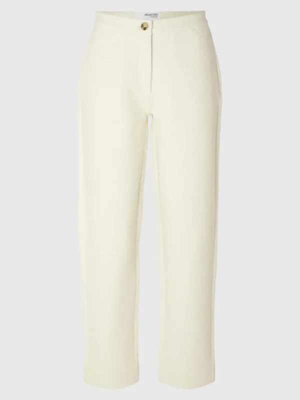 Bukser>SELECTED STRAIGHT FIT BUKSER White