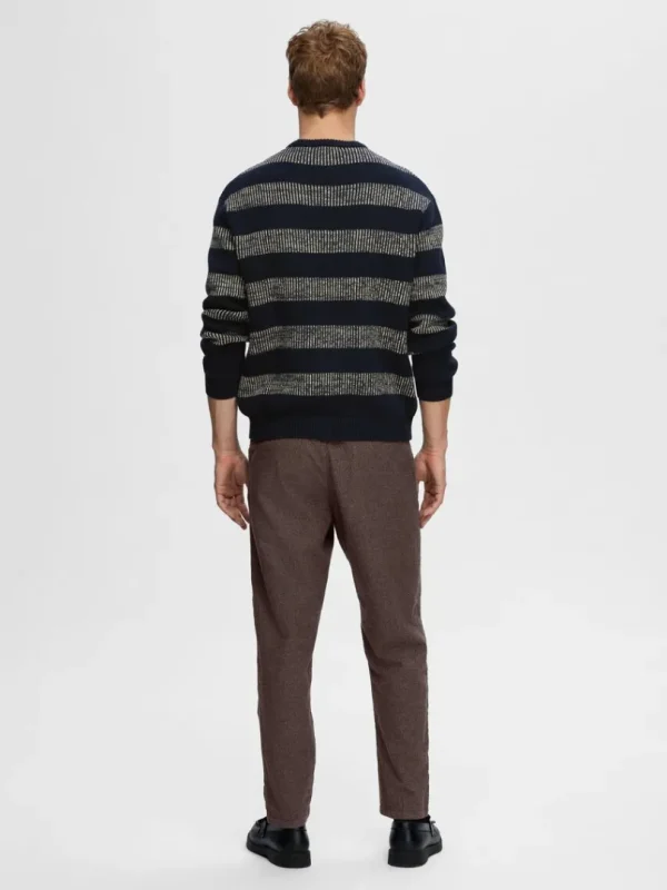 Strik>SELECTED STRIBET BOMULD PULLOVER Blue