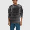 Hættetrøjer & Sweatshirts>SELECTED STRIBET BOMULD SWEATSHIRT Blue