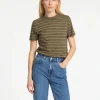 T-shirts>SELECTED STRIBET BOMULD T-SHIRT Green