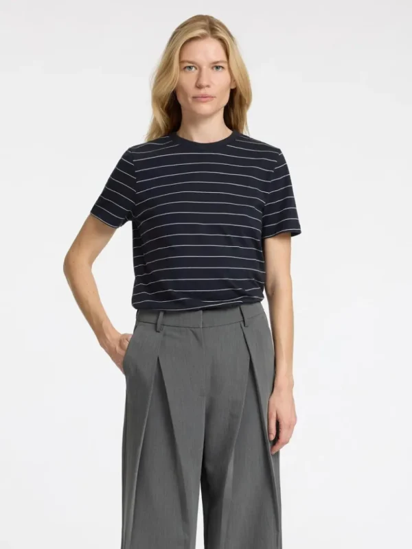 T-shirts>SELECTED STRIBET BOMULD T-SHIRT Blue