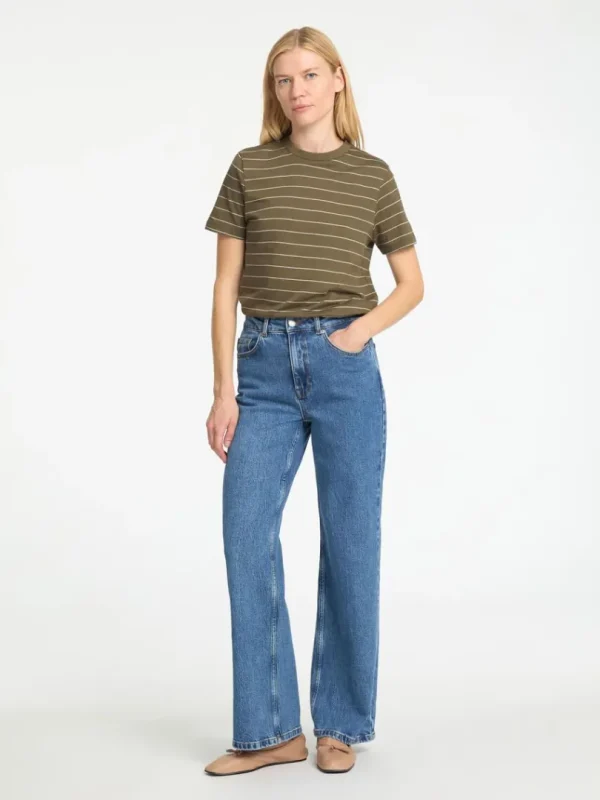 T-shirts>SELECTED STRIBET BOMULD T-SHIRT Green