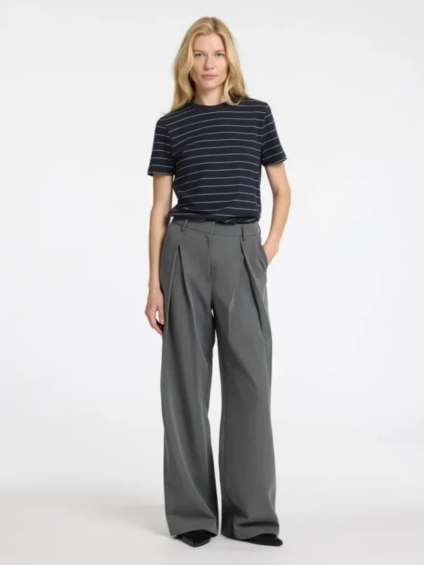 T-shirts>SELECTED STRIBET BOMULD T-SHIRT Blue