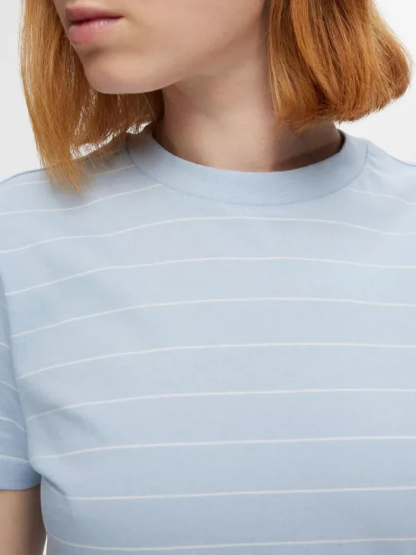 T-shirts>SELECTED STRIBET BOMULD T-SHIRT Blue
