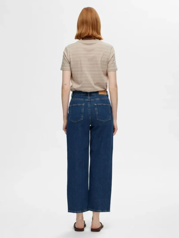 T-shirts>SELECTED STRIBET BOMULD T-SHIRT Beige
