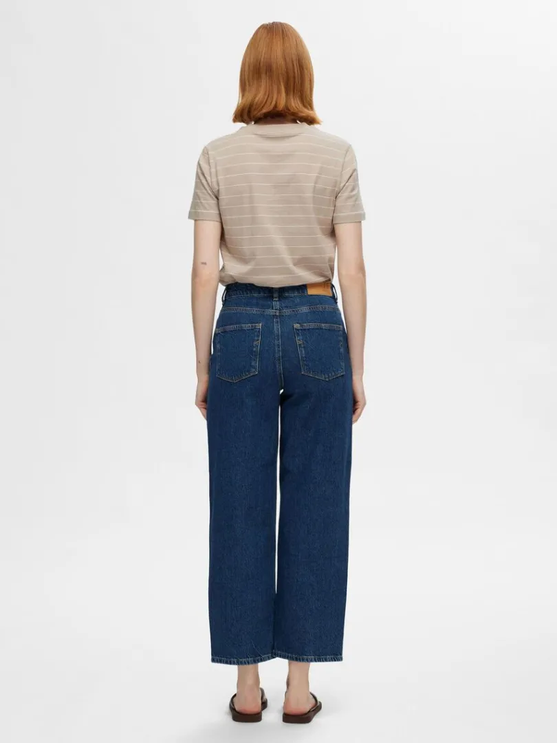 stribet_bomuld_tshirt_4-4.webp T-shirts>SELECTED STRIBET BOMULD T-SHIRT Beige